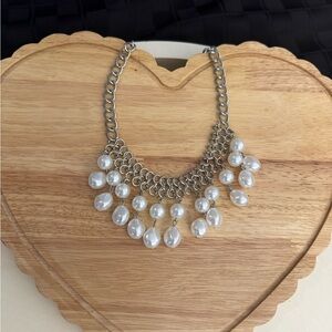 Elegant Silver and Pearl Necklace